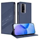 For Redmi K60 / K60 Pro Embossed Multi-functional Wallet Retro Leather Phone Case(Dark Blue) - 1