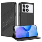 For Redmi K70 Embossed Multi-functional Wallet Retro Leather Phone Case(Black) - 1