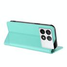 For Redmi K70 Embossed Multi-functional Wallet Retro Leather Phone Case(Mint Green) - 3