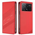For Redmi K70E Embossed Multi-functional Wallet Retro Leather Phone Case(Red) - 2