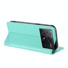 For Redmi K70E Embossed Multi-functional Wallet Retro Leather Phone Case(Mint Green) - 3