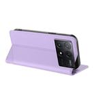 For Redmi K70E Embossed Multi-functional Wallet Retro Leather Phone Case(Light Purple) - 3