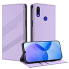 For Redmi Note 7 Pro Embossed Multi-functional Wallet Retro Leather Phone Case(Light Purple) - 1