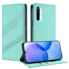 For Redmi Note 8 Embossed Multi-functional Wallet Retro Leather Phone Case(Mint Green) - 1