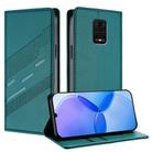 For Redmi Note 9 Pro Embossed Multi-functional Wallet Retro Leather Phone Case(Dark Green) - 1