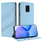 For Redmi Note 9 Pro Embossed Multi-functional Wallet Retro Leather Phone Case(Light Blue) - 1