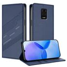 For Redmi Note 9 Pro Embossed Multi-functional Wallet Retro Leather Phone Case(Dark Blue) - 1