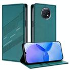 For Redmi Note 9T Embossed Multi-functional Wallet Retro Leather Phone Case(Dark Green) - 1