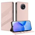 For Redmi Note 9T Embossed Multi-functional Wallet Retro Leather Phone Case(Pink) - 1