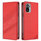 For Redmi Note 10 4G Embossed Multi-functional Wallet Retro Leather Phone Case(Red) - 2