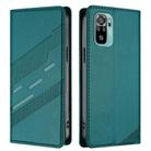 For Redmi Note 10 4G Embossed Multi-functional Wallet Retro Leather Phone Case(Dark Green) - 2
