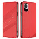 For Redmi Note 10 5G Embossed Multi-functional Wallet Retro Leather Phone Case(Red) - 2