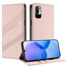 For Redmi Note 10 5G Embossed Multi-functional Wallet Retro Leather Phone Case(Pink) - 1
