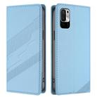 For Redmi Note 10 5G Embossed Multi-functional Wallet Retro Leather Phone Case(Light Blue) - 2
