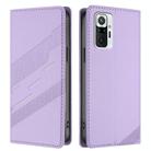 For Redmi Note 10 Pro Embossed Multi-functional Wallet Retro Leather Phone Case(Light Purple) - 2
