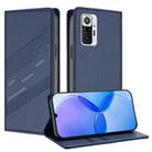 For Redmi Note 10 Pro Embossed Multi-functional Wallet Retro Leather Phone Case(Dark Blue) - 1