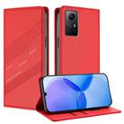 For Redmi Note 12S Embossed Multi-functional Wallet Retro Leather Phone Case(Red) - 1