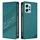 For Redmi Note 12 4G Embossed Multi-functional Wallet Retro Leather Phone Case(Dark Green) - 2