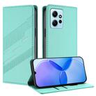 For Redmi Note 12 4G Embossed Multi-functional Wallet Retro Leather Phone Case(Mint Green) - 1