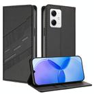 For Redmi Note 12 5G Embossed Multi-functional Wallet Retro Leather Phone Case(Black) - 1
