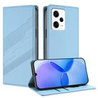 For Redmi Note 12 Pro+ Embossed Multi-functional Wallet Retro Leather Phone Case(Light Blue) - 1