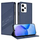 For Redmi Note 12 Pro+ Embossed Multi-functional Wallet Retro Leather Phone Case(Dark Blue) - 1