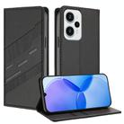 For Redmi Note 12 Turbo Embossed Multi-functional Wallet Retro Leather Phone Case(Black) - 1