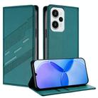For Redmi Note 12 Turbo Embossed Multi-functional Wallet Retro Leather Phone Case(Dark Green) - 1