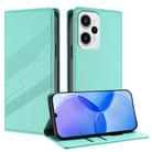 For Redmi Note 12 Turbo Embossed Multi-functional Wallet Retro Leather Phone Case(Mint Green) - 1