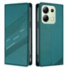 For Redmi Note 13 4G Embossed Multi-functional Wallet Retro Leather Phone Case(Dark Green) - 2