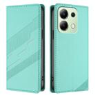 For Redmi Note 13 4G Embossed Multi-functional Wallet Retro Leather Phone Case(Mint Green) - 2