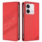 For Redmi Note 13 5G Embossed Multi-functional Wallet Retro Leather Phone Case(Red) - 2