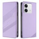 For Redmi Note 13 5G Embossed Multi-functional Wallet Retro Leather Phone Case(Light Purple) - 2