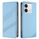 For Redmi Note 13 5G Embossed Multi-functional Wallet Retro Leather Phone Case(Light Blue) - 2
