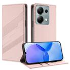 For Redmi Note 13 Pro 4G Embossed Multi-functional Wallet Retro Leather Phone Case(Pink) - 1