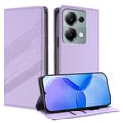 For Redmi Note 13 Pro 4G Embossed Multi-functional Wallet Retro Leather Phone Case(Light Purple) - 1