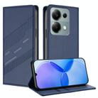 For Redmi Note 13 Pro 4G Embossed Multi-functional Wallet Retro Leather Phone Case(Dark Blue) - 1