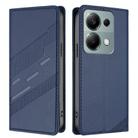 For Redmi Note 13 Pro 4G Embossed Multi-functional Wallet Retro Leather Phone Case(Dark Blue) - 2