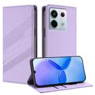 For Redmi Note 13 Pro 5G Embossed Multi-functional Wallet Retro Leather Phone Case(Light Purple) - 1