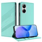 For Redmi Turbo 4 Embossed Multi-functional Wallet Retro Leather Phone Case(Mint Green) - 1