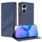 For Redmi Turbo 4 Embossed Multi-functional Wallet Retro Leather Phone Case(Dark Blue) - 1
