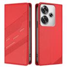For Redmi Turbo 3 Embossed Multi-functional Wallet Retro Leather Phone Case(Red) - 2