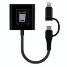 4 in 1 Type-C+8 Pin Multi-function Card Reader(Black) - 3