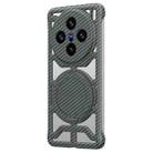 For vivo X200 Hollow Carbon Fiber Rotating Bracket MagSafe Phone Case(Grey) - 1