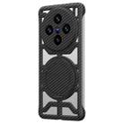 For vivo X200 Hollow Carbon Fiber Rotating Bracket MagSafe Phone Case(Black) - 1