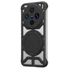 For vivo X200 Pro mini Hollow Carbon Fiber Rotating Bracket MagSafe Phone Case(Black) - 1
