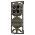 For vivo X100 Ultra Hollow Carbon Fiber Rotating Bracket MagSafe Phone Case(Gold) - 1