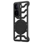 For vivo iQOO Neo10 Hollow Carbon Fiber Rotating Bracket MagSafe Phone Case(Black) - 1