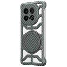 For vivo iQOO 13 Hollow Carbon Fiber Rotating Bracket MagSafe Phone Case(Grey) - 1
