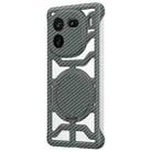 For vivo iQOO 12 Hollow Carbon Fiber Rotating Bracket MagSafe Phone Case(Grey) - 1